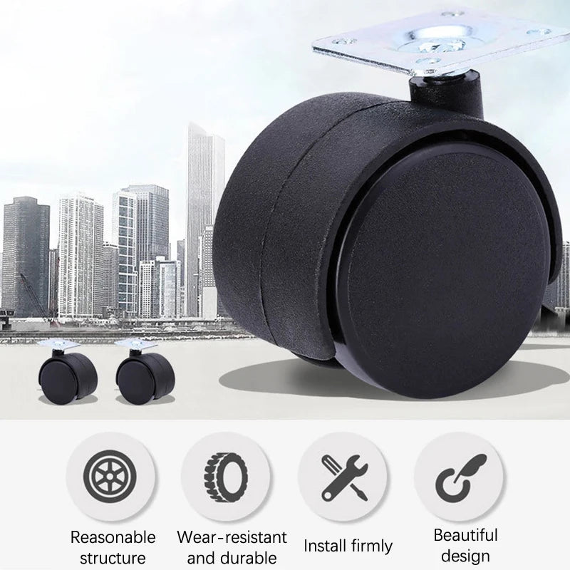 1-Inch Swivel Caster Wheels with Brake – 1 Pair Universal Swivel Caster Wheels PLUSH