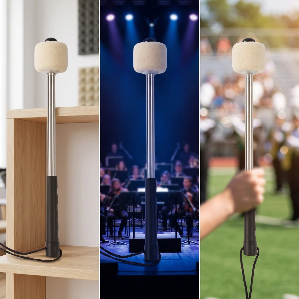 Felt Head Drum Mallet – Non-Slip Marching Drumstick Drum Mallet PLUSH