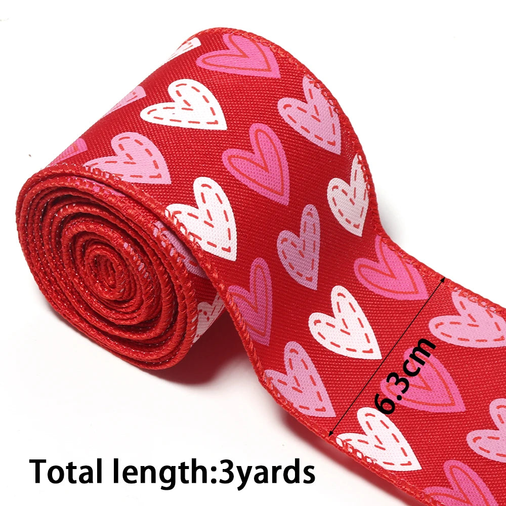 3 Yards Imitation Linen Printed Ribbon – DIY Gift & Party Decor Decorative Craft Ribbon PLUSH