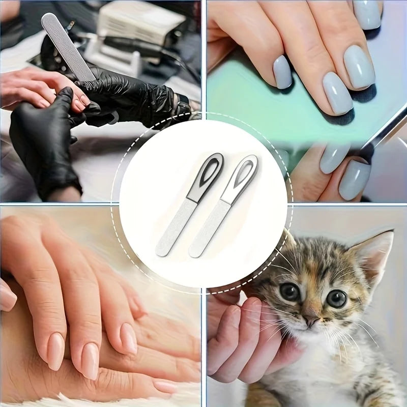 Diamond Grit Stainless Steel Nail File for Hard & Thick Nails Diamond Nail File PLUSH