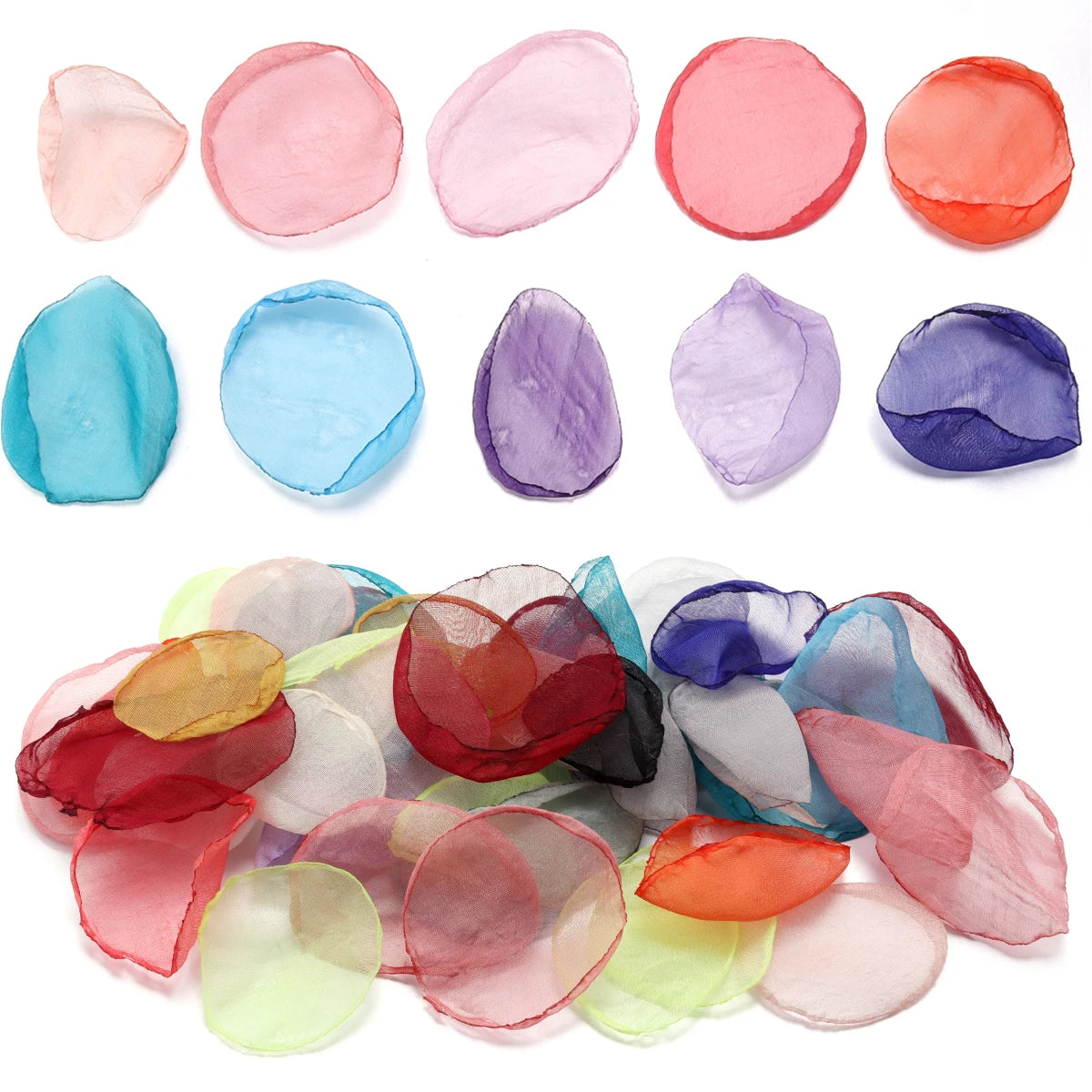 20pcs Chiffon Rose Flower Petals – DIY Jewelry & Craft Decor Fabric Flower Petals PLUSH