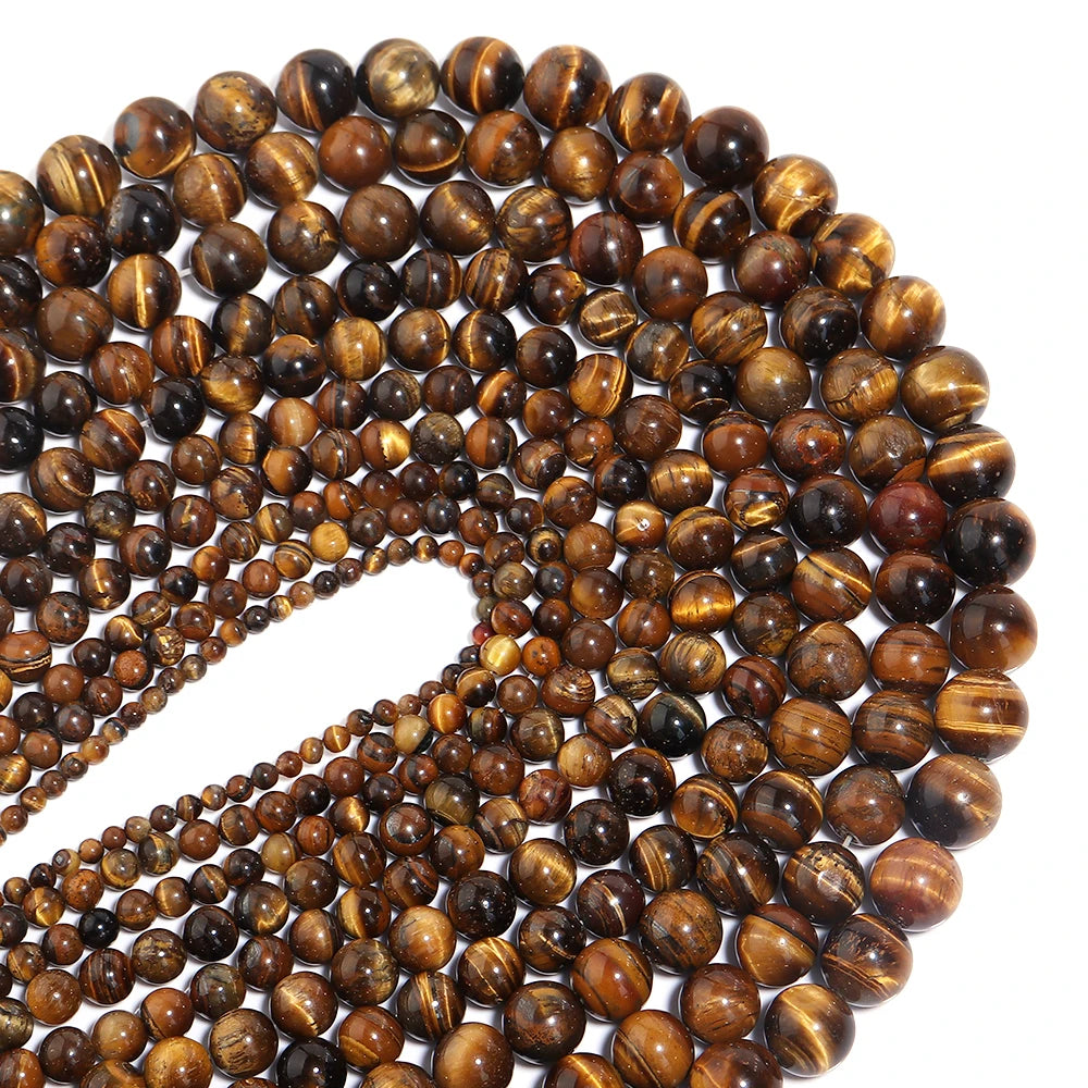 Natural Yellow Tiger Eye Round Stone Beads for DIY Jewelry Natural Stone Beads PLUSH