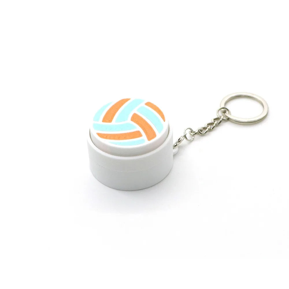 Sports Ball Clicker Keychain – Basketball Football Tennis Novelty Keychain PLUSH Style G