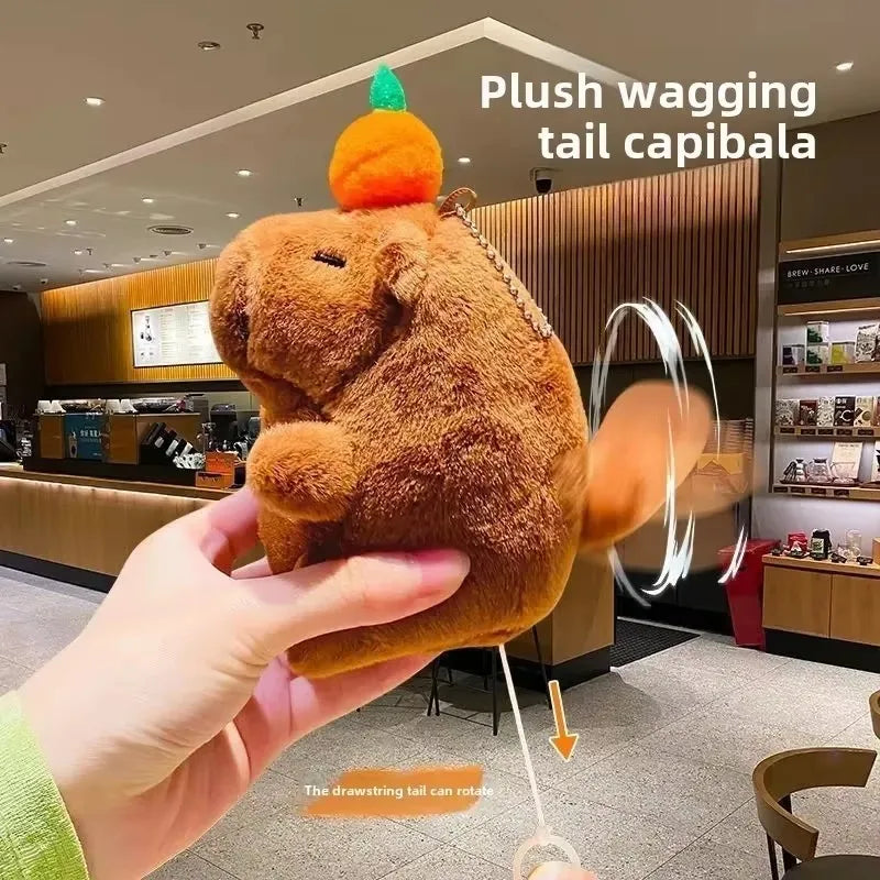 Capybara Plush Keychain – Bubble Pop & Wagging Tail Charm Plush Keychain Charm PLUSH
