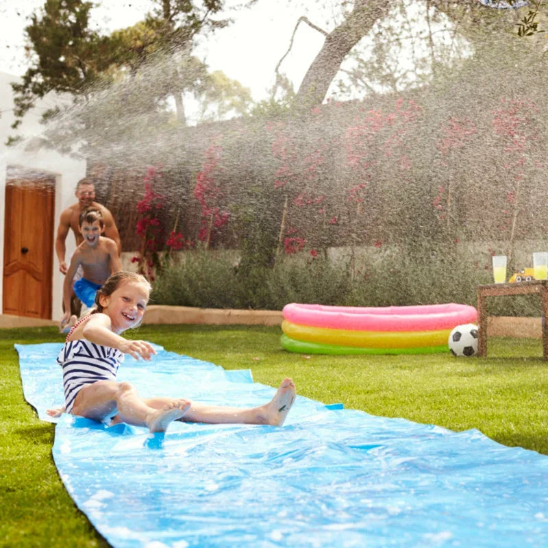 Rainbow Inflatable Water Slide – Backyard Slip & Slide Toy Outdoor Water Slide PLUSH