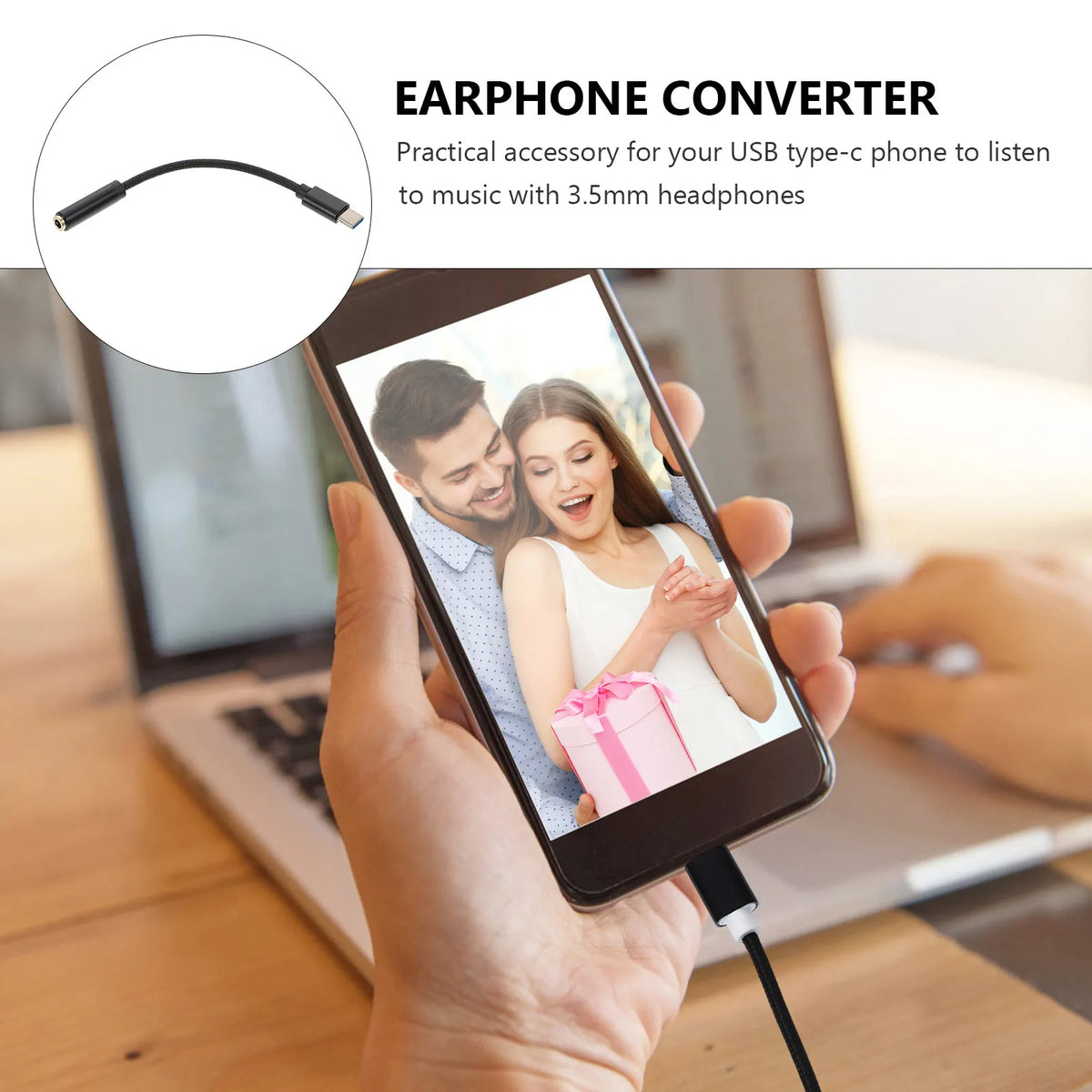USB-C to 3.5mm Audio Adapter – Aluminum Nylon Braided Cable Audio Adapter Cable PLUSH