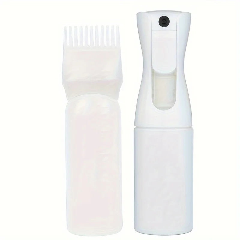2-Pack Fine Mist Spray & Root Comb Applicator Hair Dye Bottles Hair Applicator Bottles PLUSH White