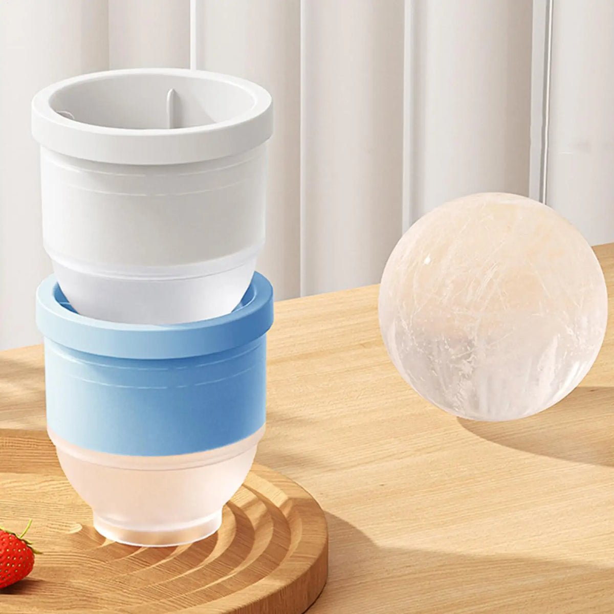 Silicone Ice Ball Maker Mold – Large Round Sphere Ice Cube Tray Ice Ball Mold PLUSH