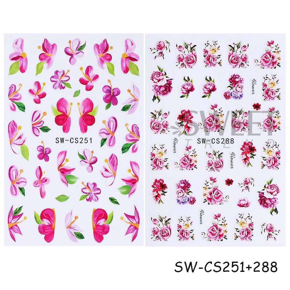Cartoon Kawaii Nail Stickers – Dinosaur & DIY Decals 2/3pcs Nail Art Stickers PLUSH SW-CS251 SW-CS288
