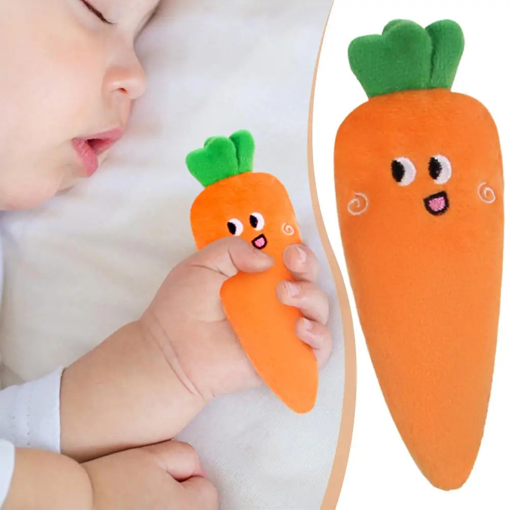 Baby Plush Fruit Soothing Toy – Soft Hand-Held Carrot Banana Baby Plush Toy PLUSH
