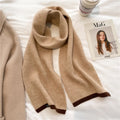 Knitted Winter Scarf for Men & Women – Soft Solid Wrap Winter Scarf PLUSH Camel coffee 160x22cm
