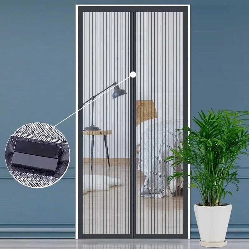 Magnetic Mesh Door Curtain – Auto-Close Insect & Fly Screen Magnetic Door Screen PLUSH