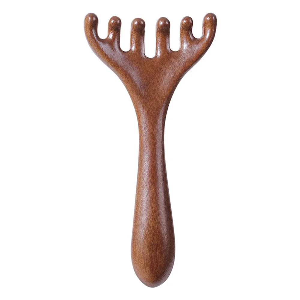 Natural Sandalwood Scalp Massager & Gua Sha Comb | Hair Care Scalp Massage Comb PLUSH 1PC