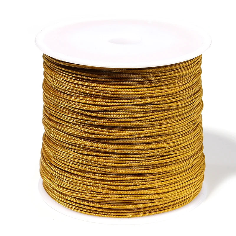 90m Multicolor Nylon Braiding Cord 0.8mm | Chinese Knot Thread Jewelry Braiding Cord PLUSH ochre