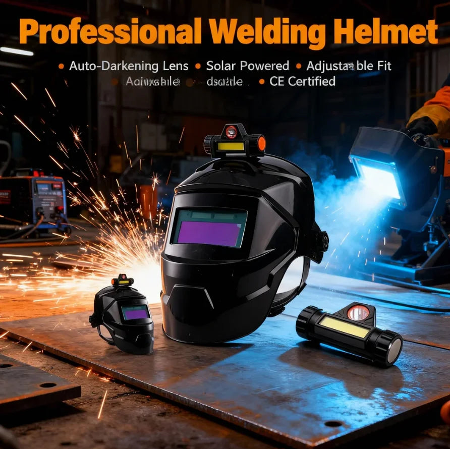 Auto Darkening Welding Helmet with LED Light | MIG TIG Welding Helmet PLUSH