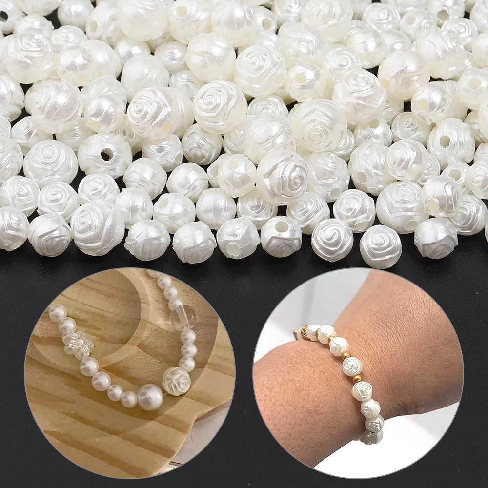 200-300pcs Rose Pearl Spacer Beads 6/8mm – DIY Jewelry Making Pearl Spacer Beads PLUSH