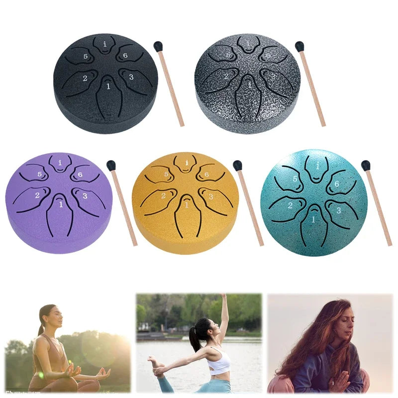 3 Inch Steel Tongue Drum – 6-Tone Handheld Meditation Gift Steel Tongue Drum PLUSH