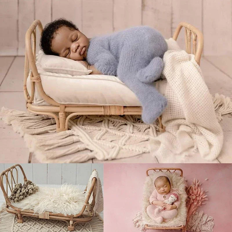 Handmade Rattan Baby Doll Bed – Newborn Photography Prop Photography Prop PLUSH