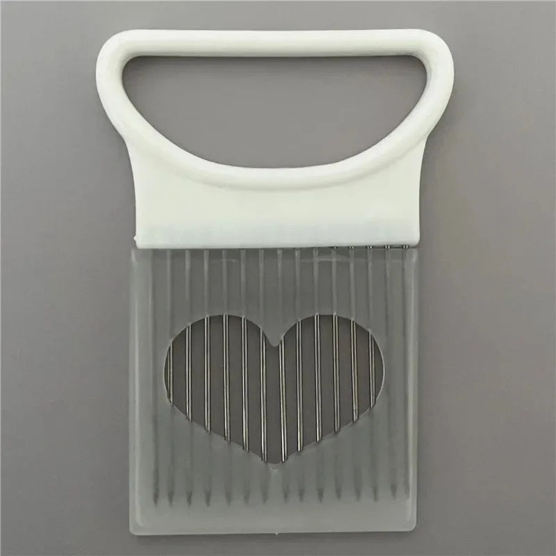 Stainless Steel Onion Holder & Vegetable Slicer Kitchen Tool Vegetable Slicer Tool PLUSH White