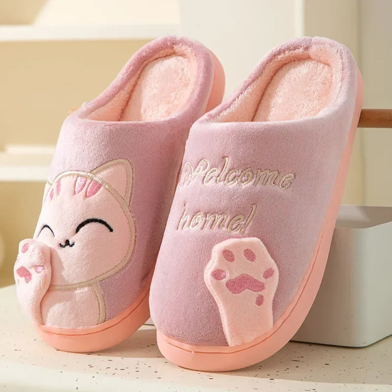 Unisex Winter Cotton Slippers – Thick Soft Sole Non-Slip Slides Indoor Slippers PLUSH