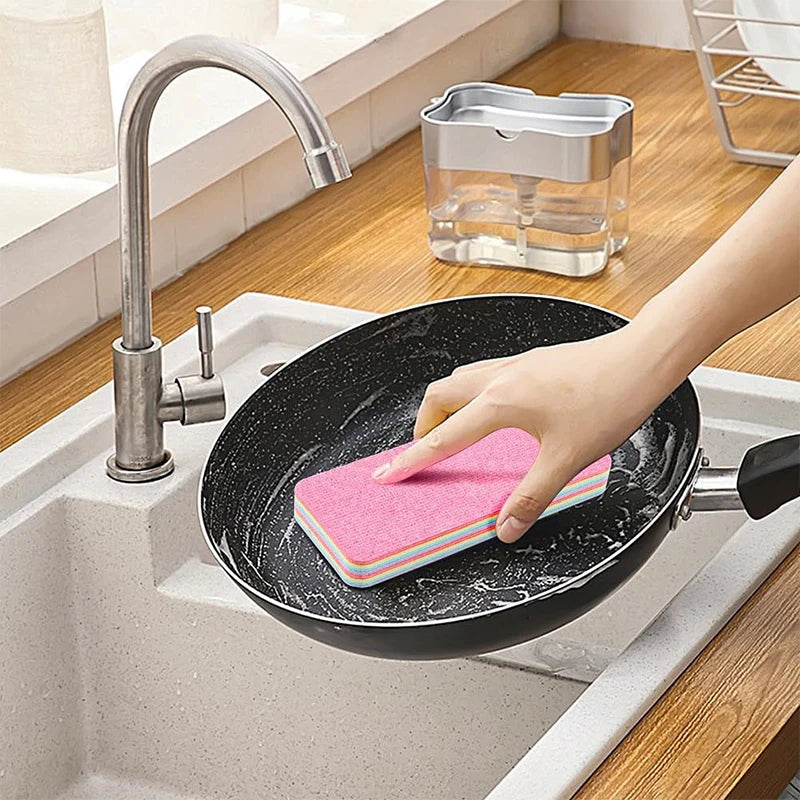 12-Layer Peelable Microfiber Kitchen Sponge | Reusable Scrub Kitchen Cleaning Sponge PLUSH