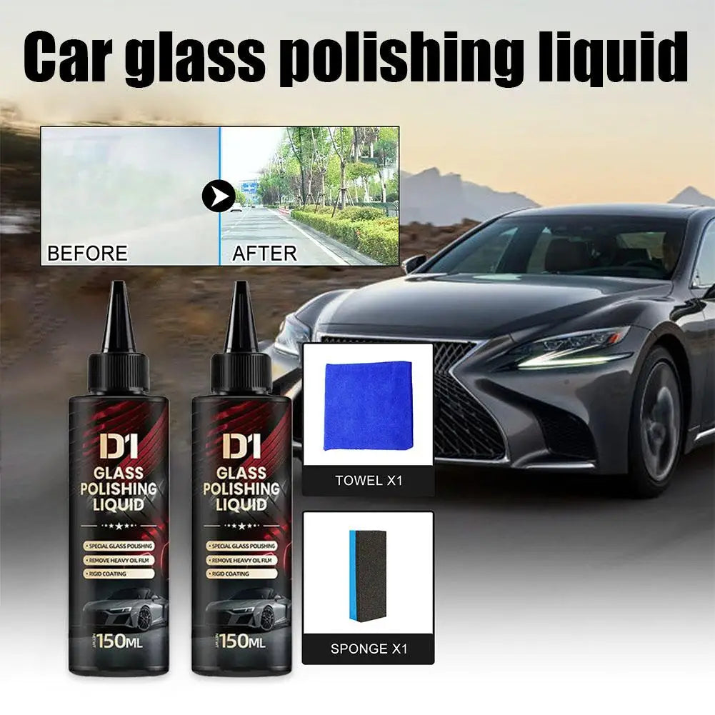 Car Glass Polishing Paste – Water Spot & Film Remover Kit Auto Glass Polish PLUSH