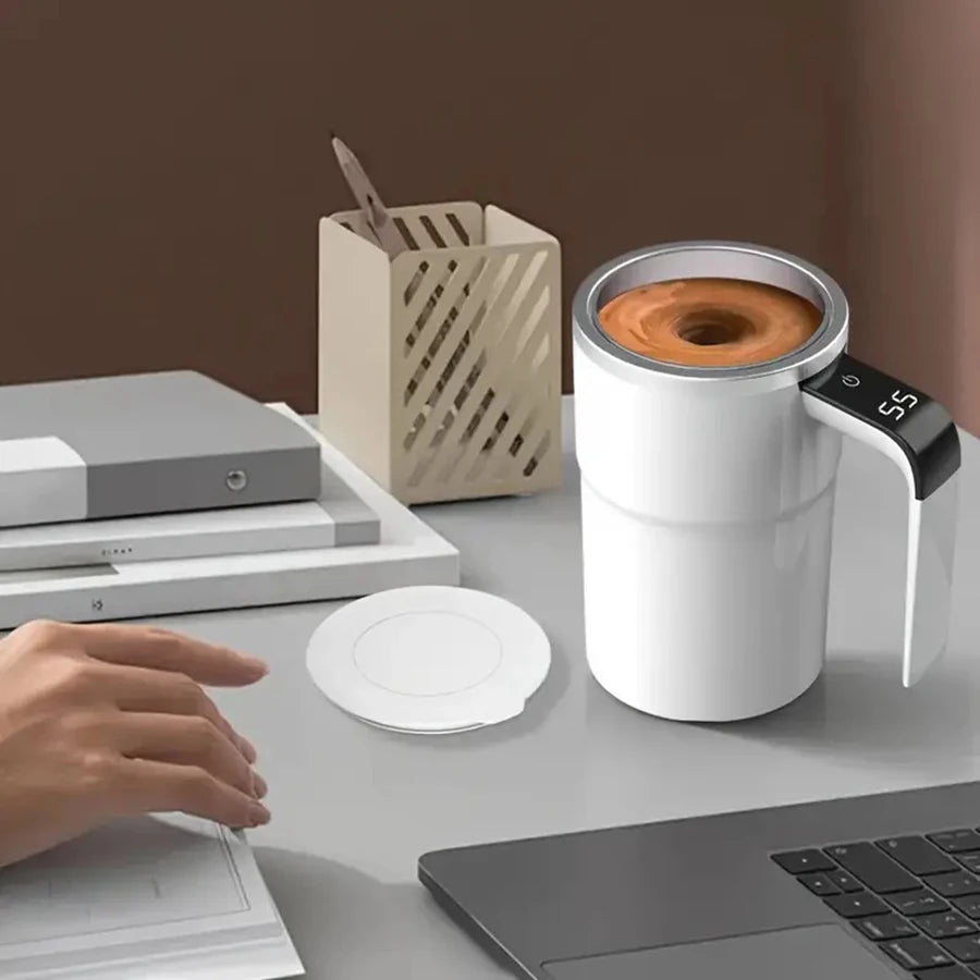 Rechargeable Electric Self-Stirring Coffee Mug – Stainless Steel Electric Stirring Mug PLUSH