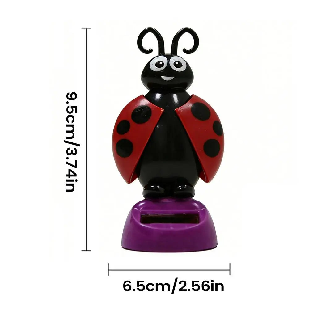 Solar Dancing Animal Car Dashboard Figurine | Shaking Head Toy Dashboard Figurine PLUSH Red 1PC