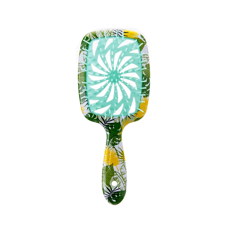 Vented Detangling Hairbrush & Scalp Massage Comb | Gift Box Detangling Hairbrush PLUSH Green