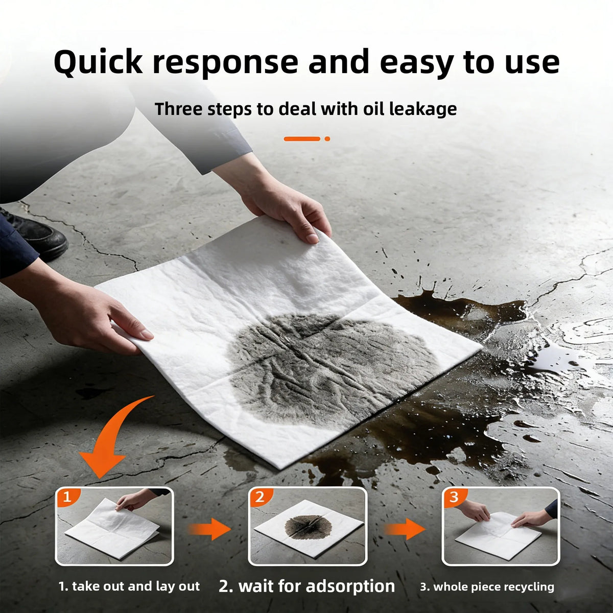 Industrial Oil Absorbent Pad 400x50cm – Heavy Duty Spill Mat Oil Absorbent Spill Pad PLUSH
