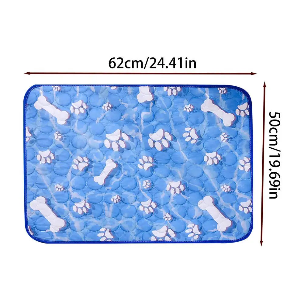Dog & Cat Cooling Mat – Bone Pattern Ice Silk Pet Pad Pet Cooling Mat PLUSH 60X50cm