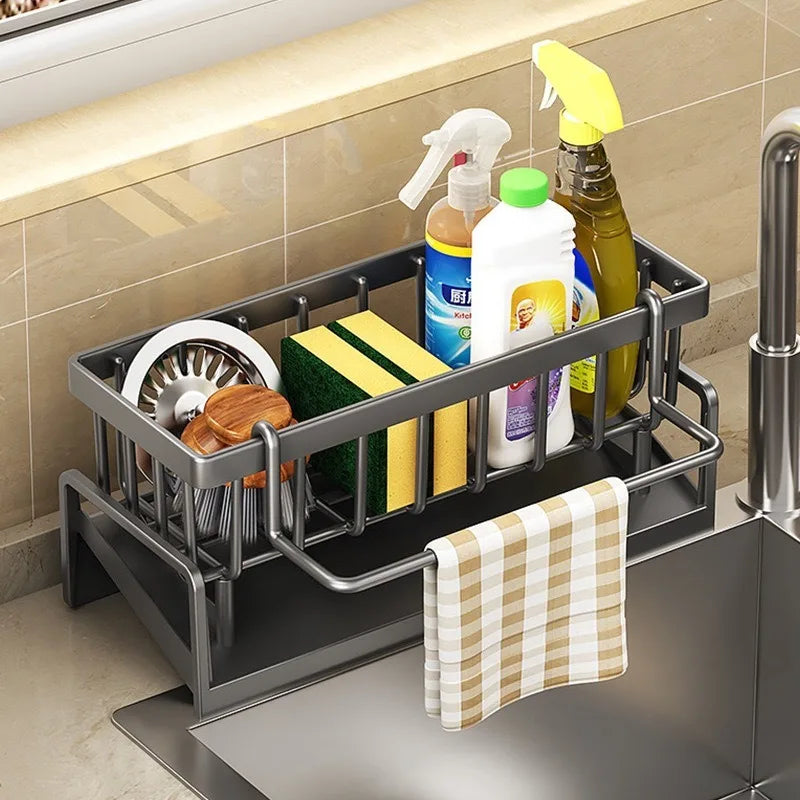 Sink Drain Rack Sponge & Soap Holder Kitchen Organizer Sink Organizer Rack PLUSH