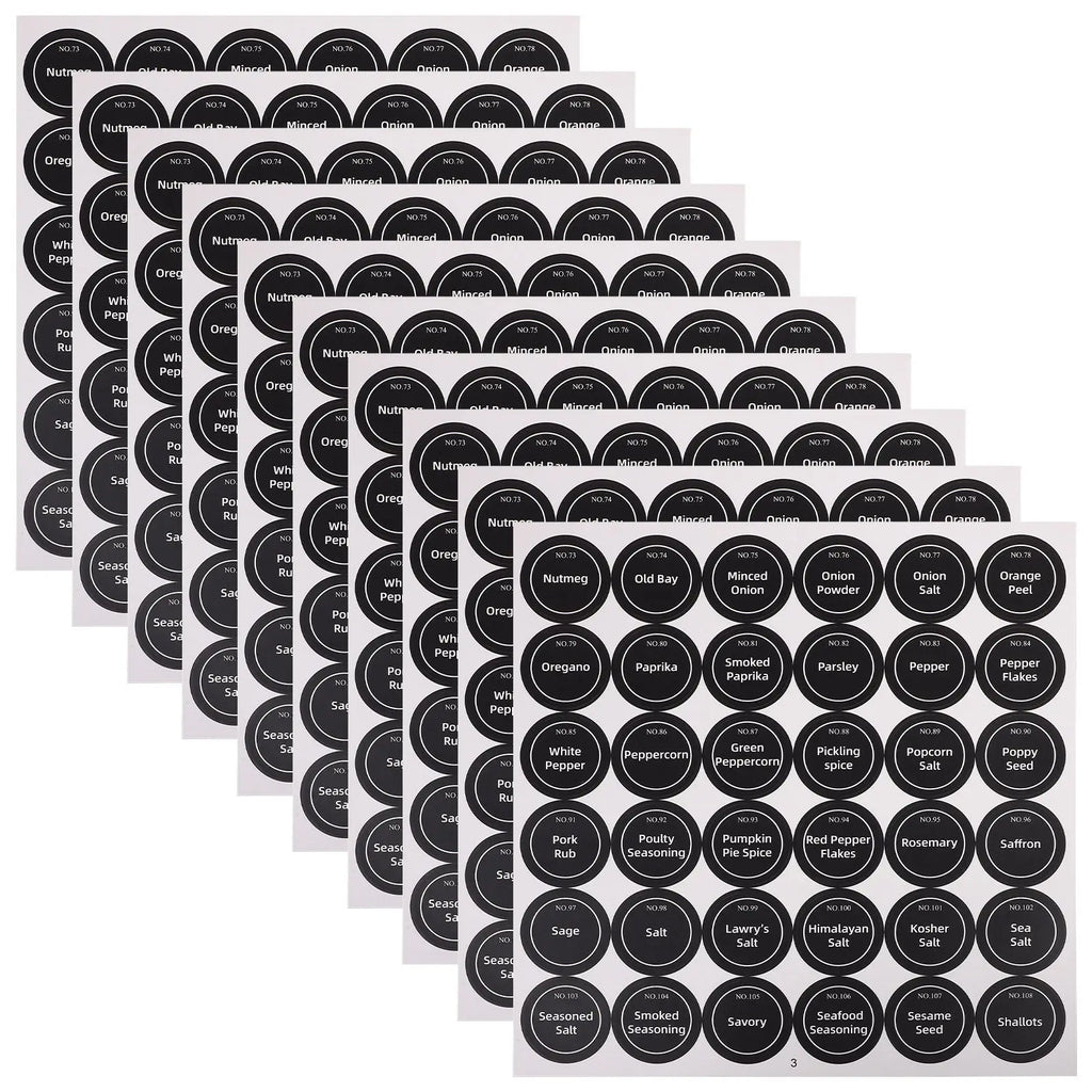 Chalkboard Labels for Spice Jars & Food Containers – 20 Sheets Kitchen Organization Labels PLUSH