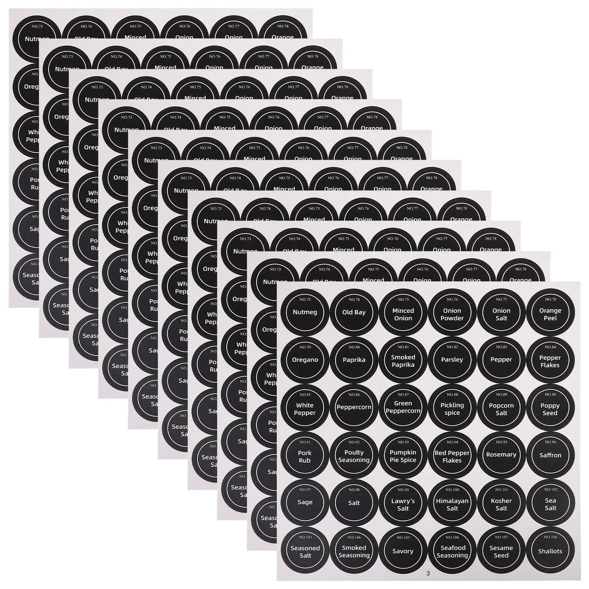 Chalkboard Labels for Spice Jars & Food Containers – 20 Sheets Kitchen Organization Labels PLUSH