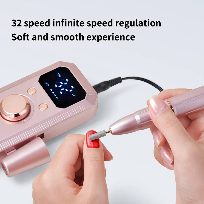 Rechargeable Electric Nail Polisher Kit – 11 Heads & 20 Straps Electric Nail Polisher PLUSH