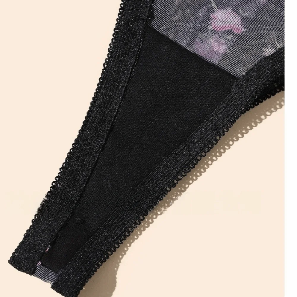 Women's Lace Floral Thong Low Rise Briefs – S to XL Women's Thong Briefs PLUSH