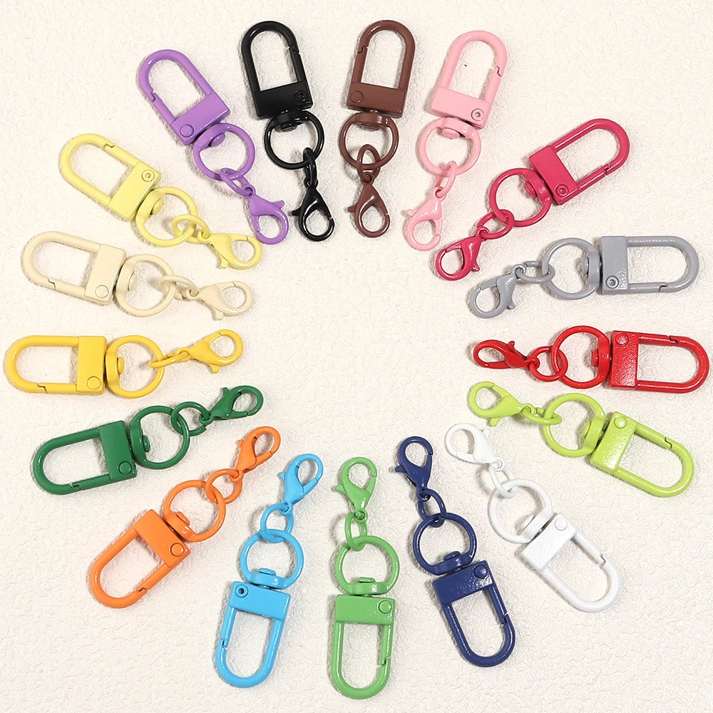 10pcs Multicolor Zinc Alloy Key Chain Lobster Clasp Split Key Rings Jewelry Findings PLUSH