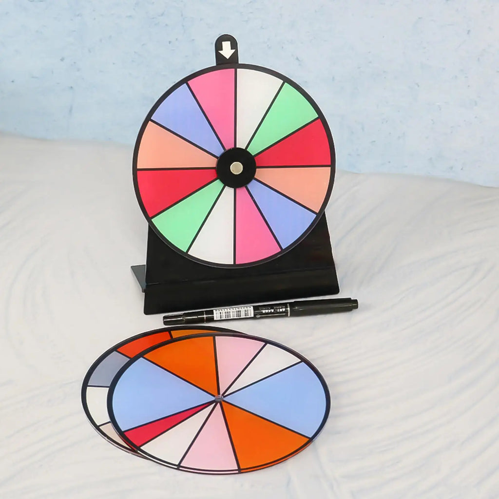 Dry Erase Prize Spin Wheel – 12 Section Tabletop Roulette Prize Spin Wheel PLUSH