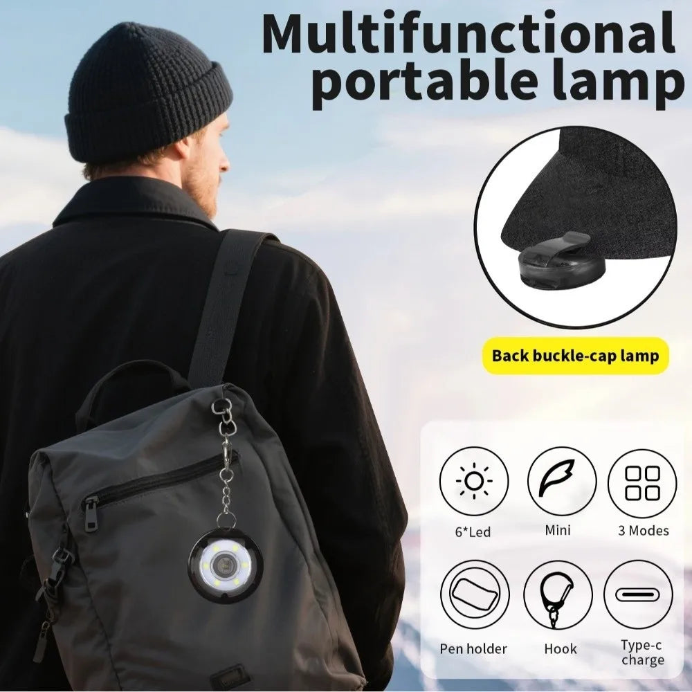2-in-1 Clip-On Keychain Light | USB Rechargeable, 3-Level Dim Mini Keychain Light PLUSH