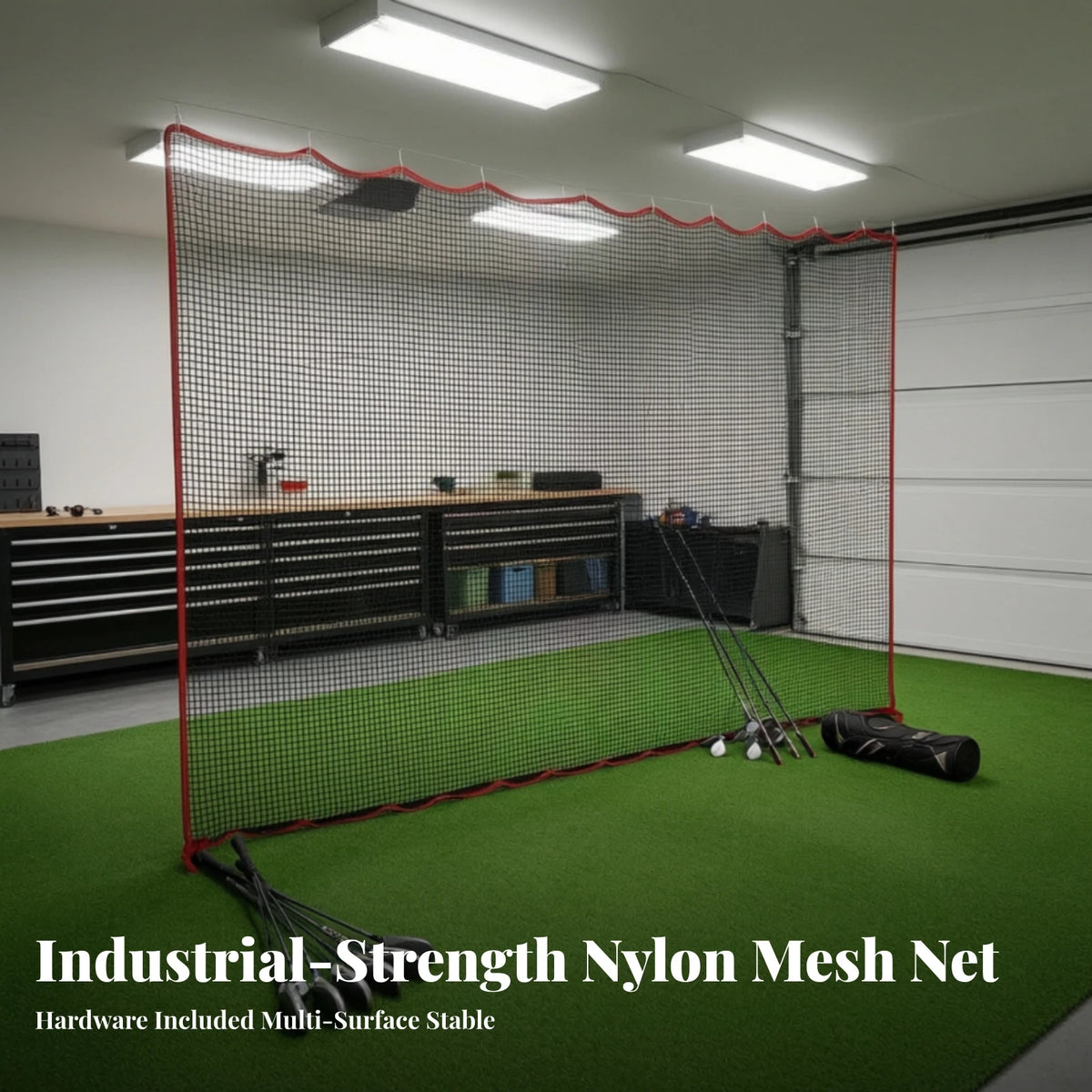 Heavy Duty Golf Practice Net 300x300cm with Rope & Carabiners Golf Practice Net PLUSH