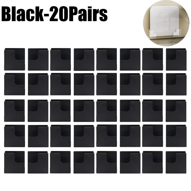No-Drill Wall Mount Scale Holder – Adhesive Storage Rack Scale Wall Bracket PLUSH Black-20Pairs