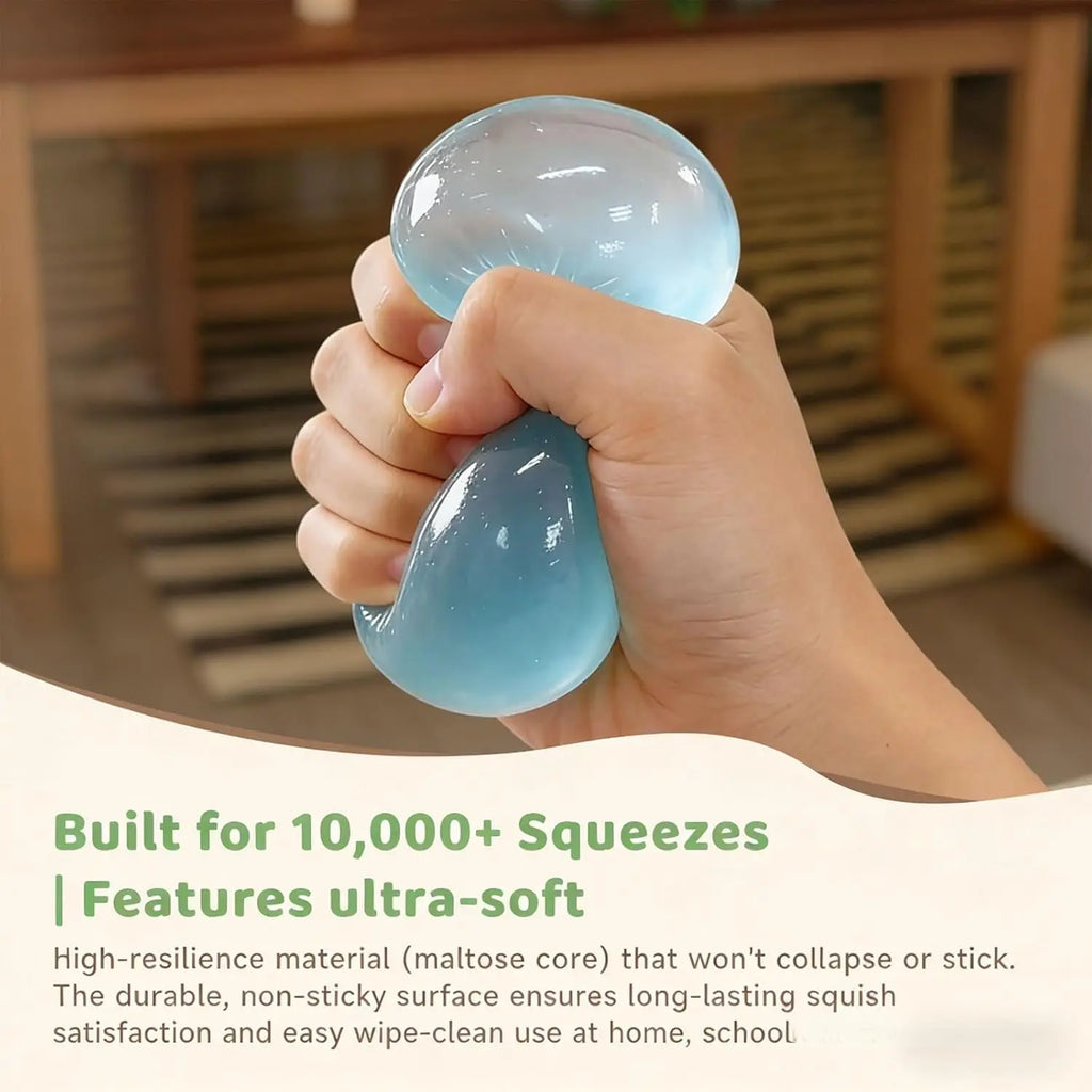 Maltose Mochi Squishy Fidget Toy – Soft Transparent Ball Squishy Fidget Toy PLUSH
