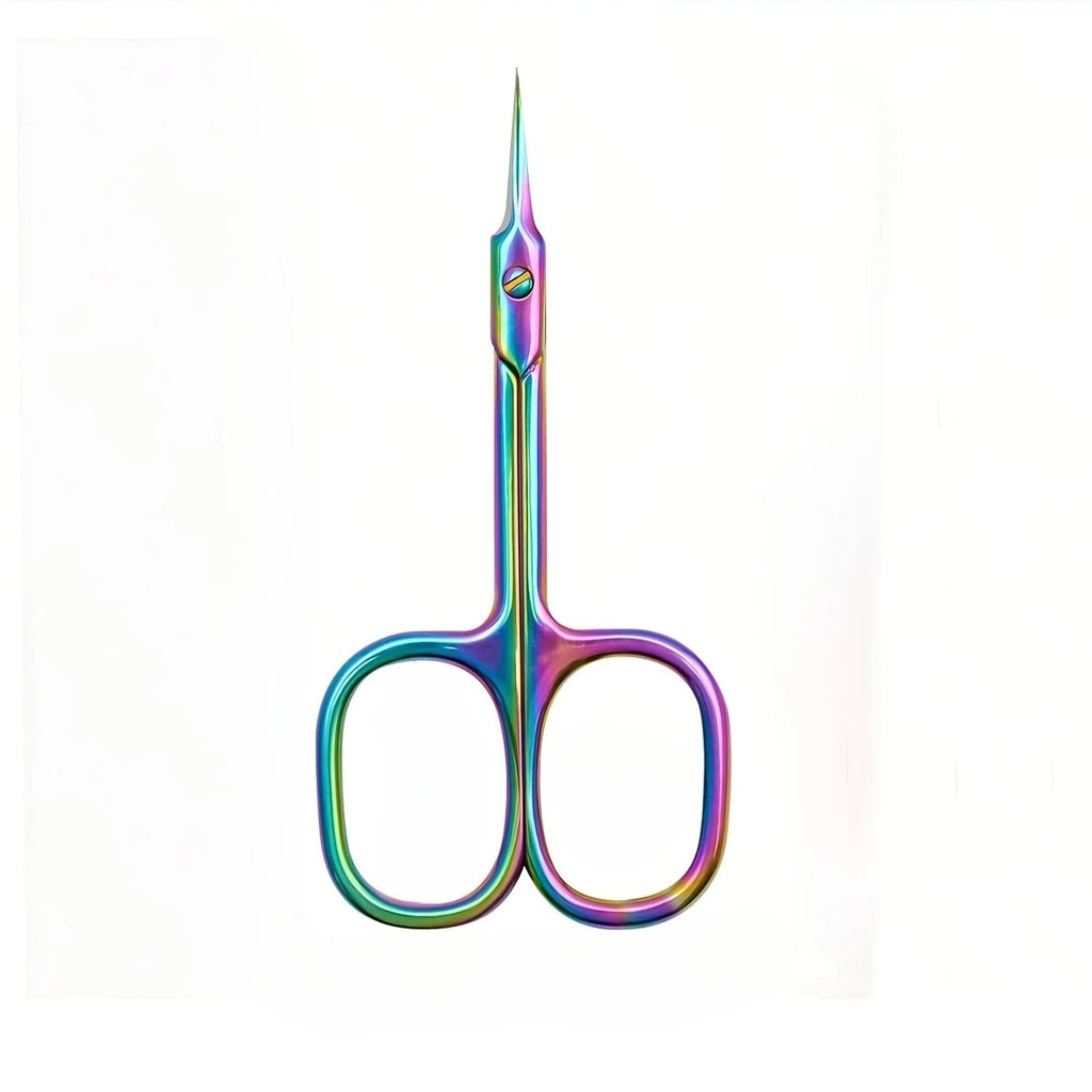 Ouriner Rainbow Titanium Cuticle Scissors – Nail Care Tool Cuticle Scissors PLUSH Colorful