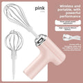 Portable Electric Egg Whisk – USB Rechargeable Hand Beater Electric Hand Whisk PLUSH pink color