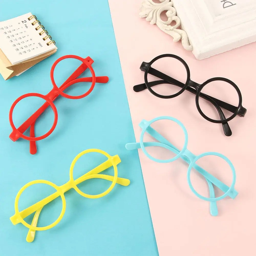 Round Fashion Glasses Frames – Lens-Free Kids Unisex PP Fashion Glasses Frame PLUSH