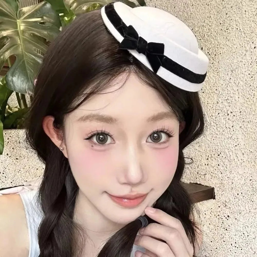 Velvet Mini Fedora Hat Hair Clip – Vintage Bow Beret Hairpin Hat Hair Clip PLUSH