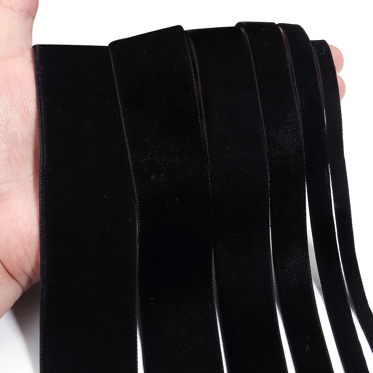 Single Face Velvet Ribbon 1.5" Black Wine Red – 5-10 Yds/Roll Velvet Craft Ribbon PLUSH