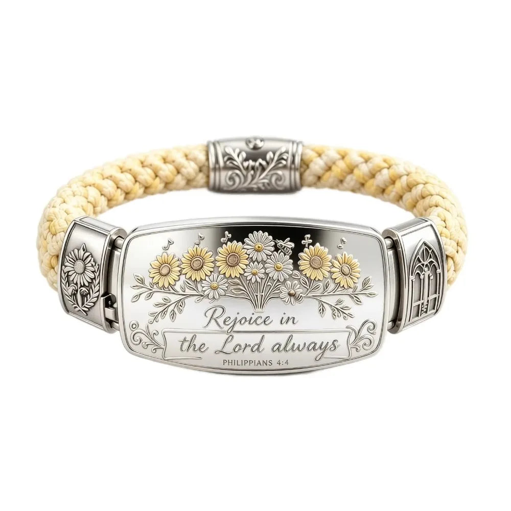 Faith Over Fear Scripture Bracelet – Stainless Steel Religious Religious Bracelet PLUSH Style C