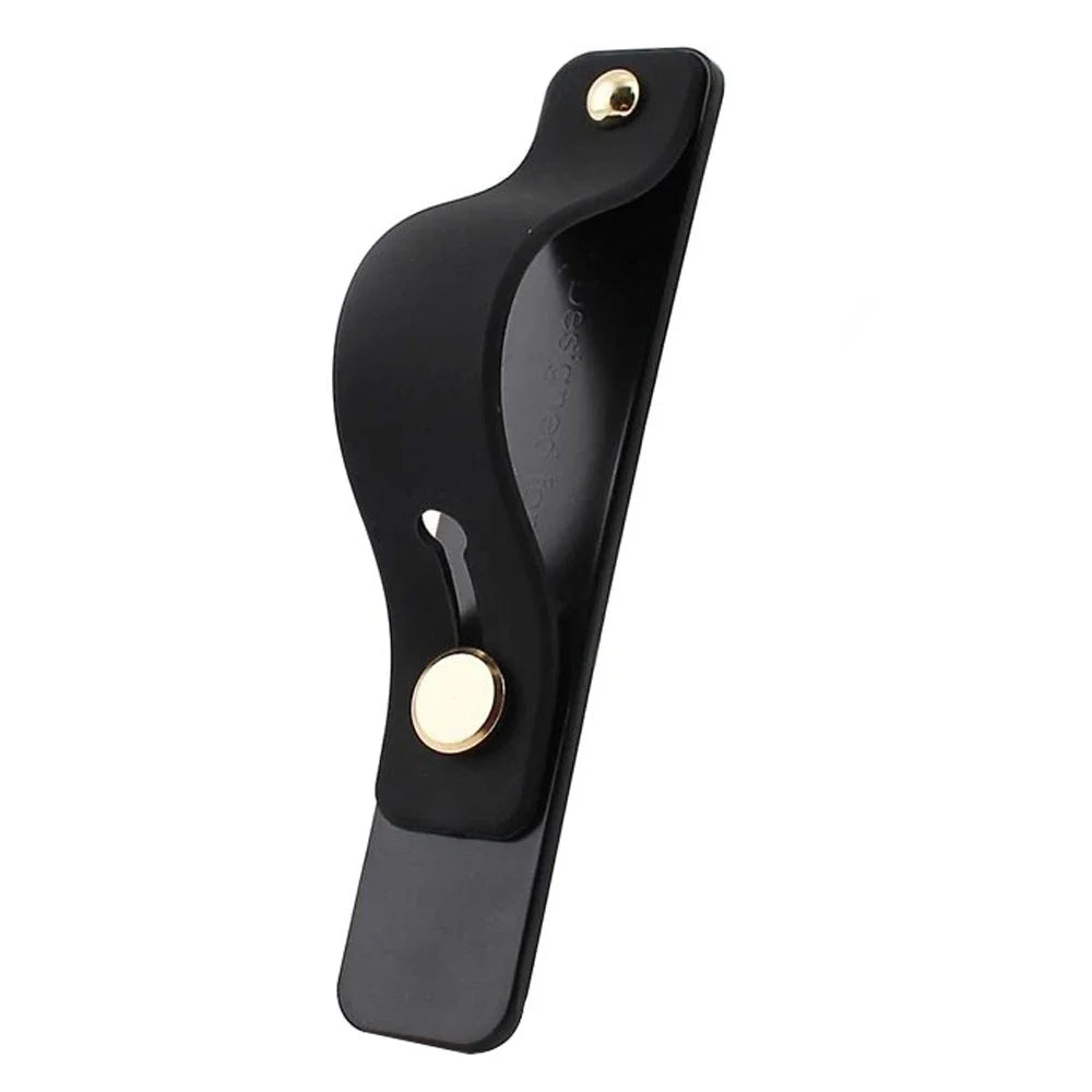 Universal Phone Grip Wrist Band, Finger Stand & Holder Phone Grip Stand PLUSH Black