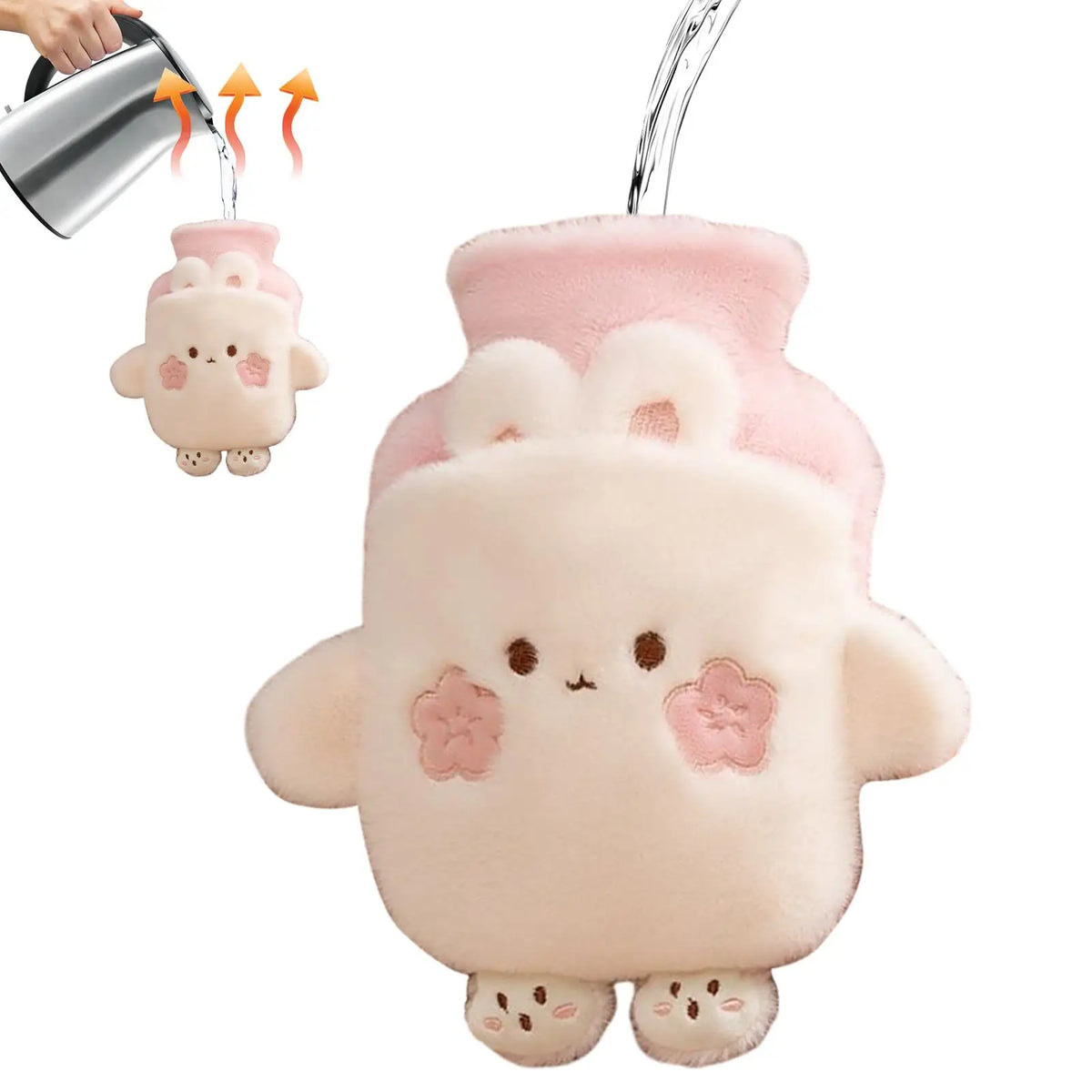 Fuzzy Plush Hot Water Bottle 1000ml – Neck, Back & Hand Warmer Hot Water Bottle PLUSH